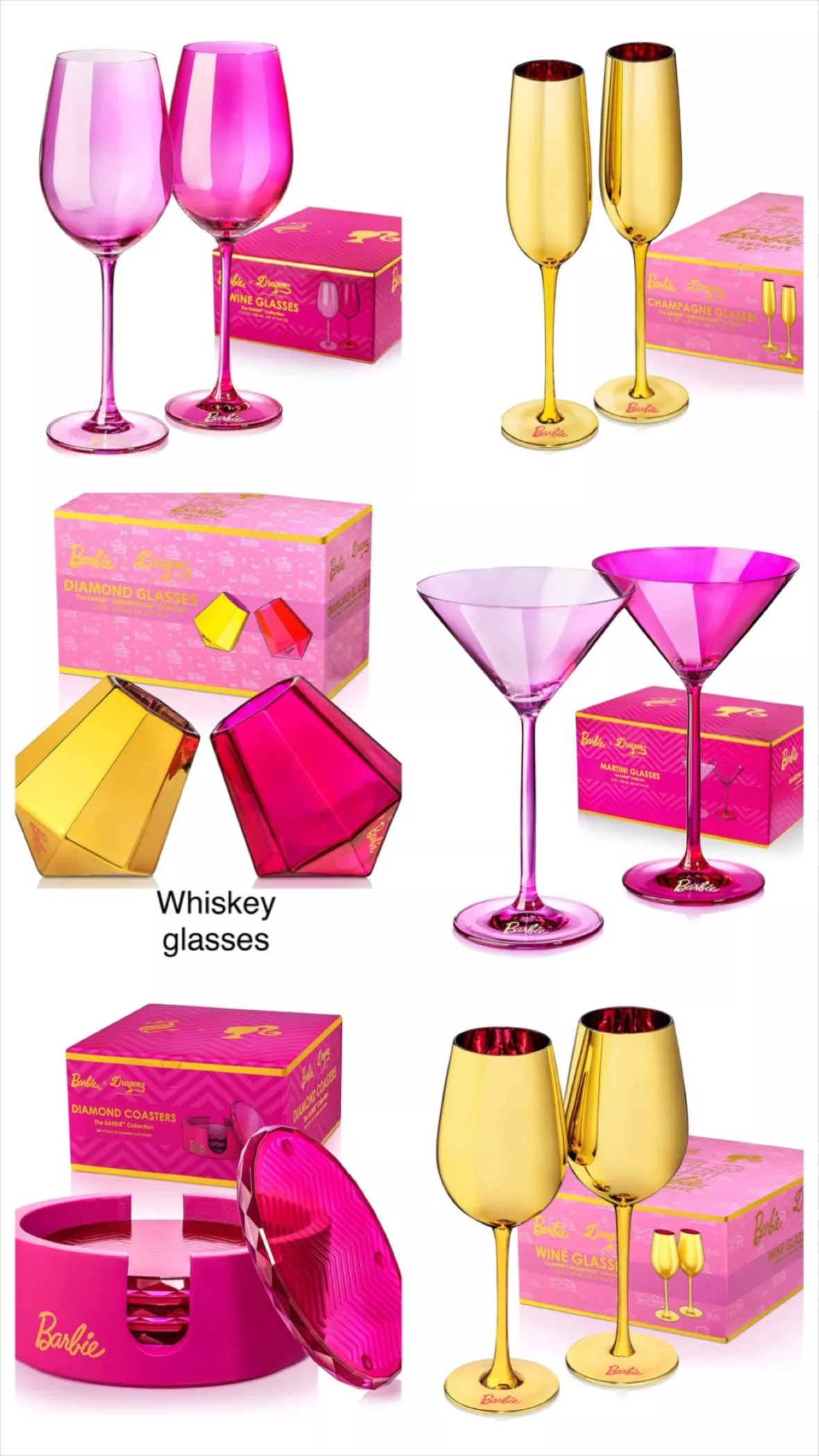 Barbie x Dragon Glassware Drinking Glasses