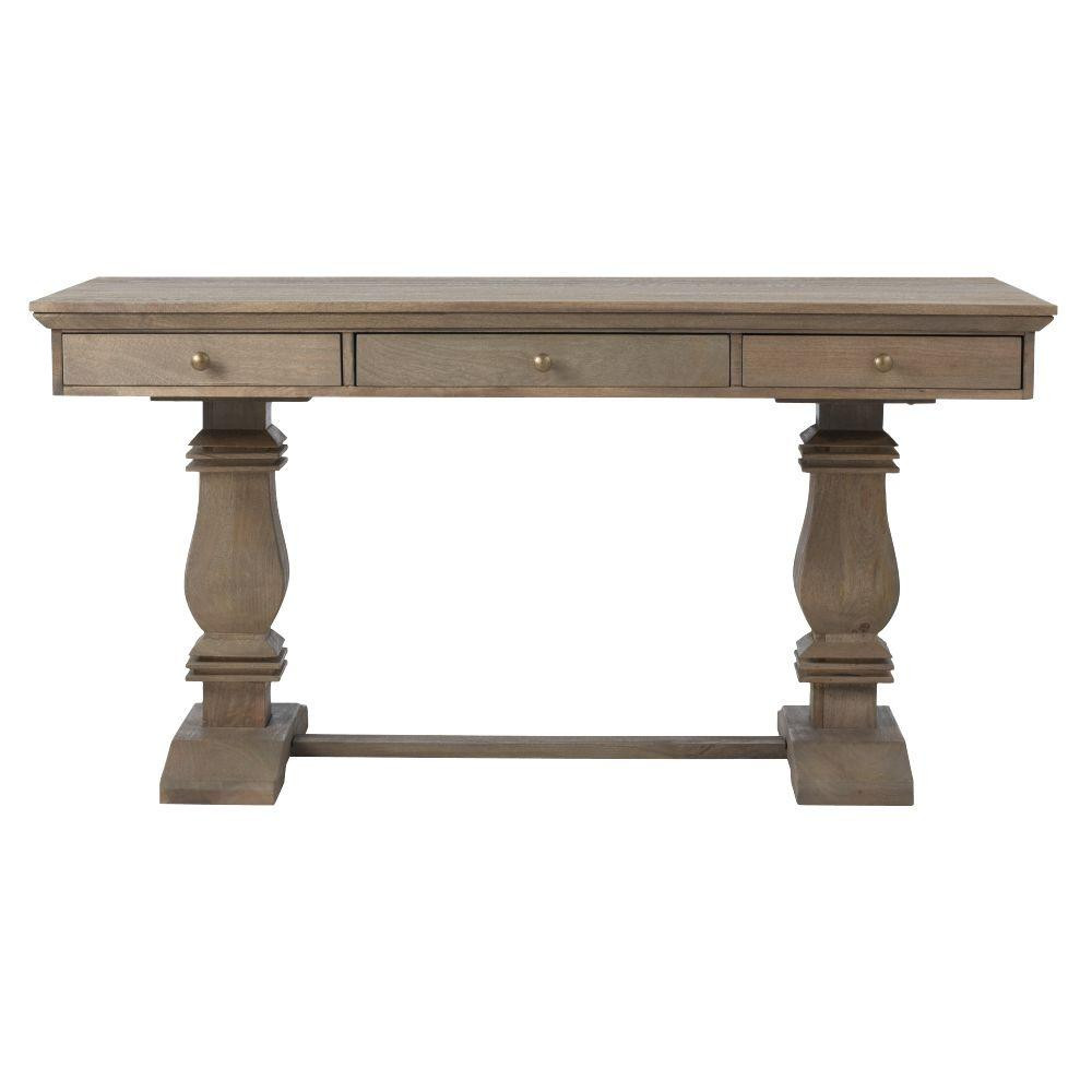 Home Decorators Collection Aldridge Antique Grey Desk with Keyboard Tray-9414700270 - The Home Depot | The Home Depot