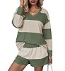 Ekouaer Two Piece Sets for Women Fall Lounge Sets Long Sleeve Shorts Set | Amazon (US)