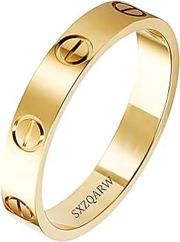 sxzqarw Love Rings with Screw Design for Women Band Rings Gold 18k Titanium Steel Wedding Ring Je... | Amazon (US)