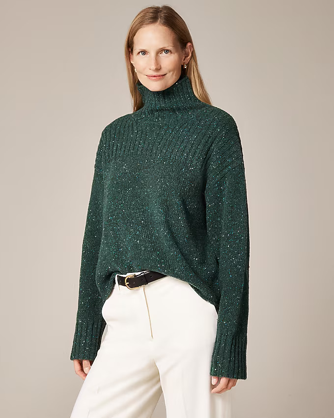 Ribbed turtleneck sweater in donegal wool blend | J. Crew US