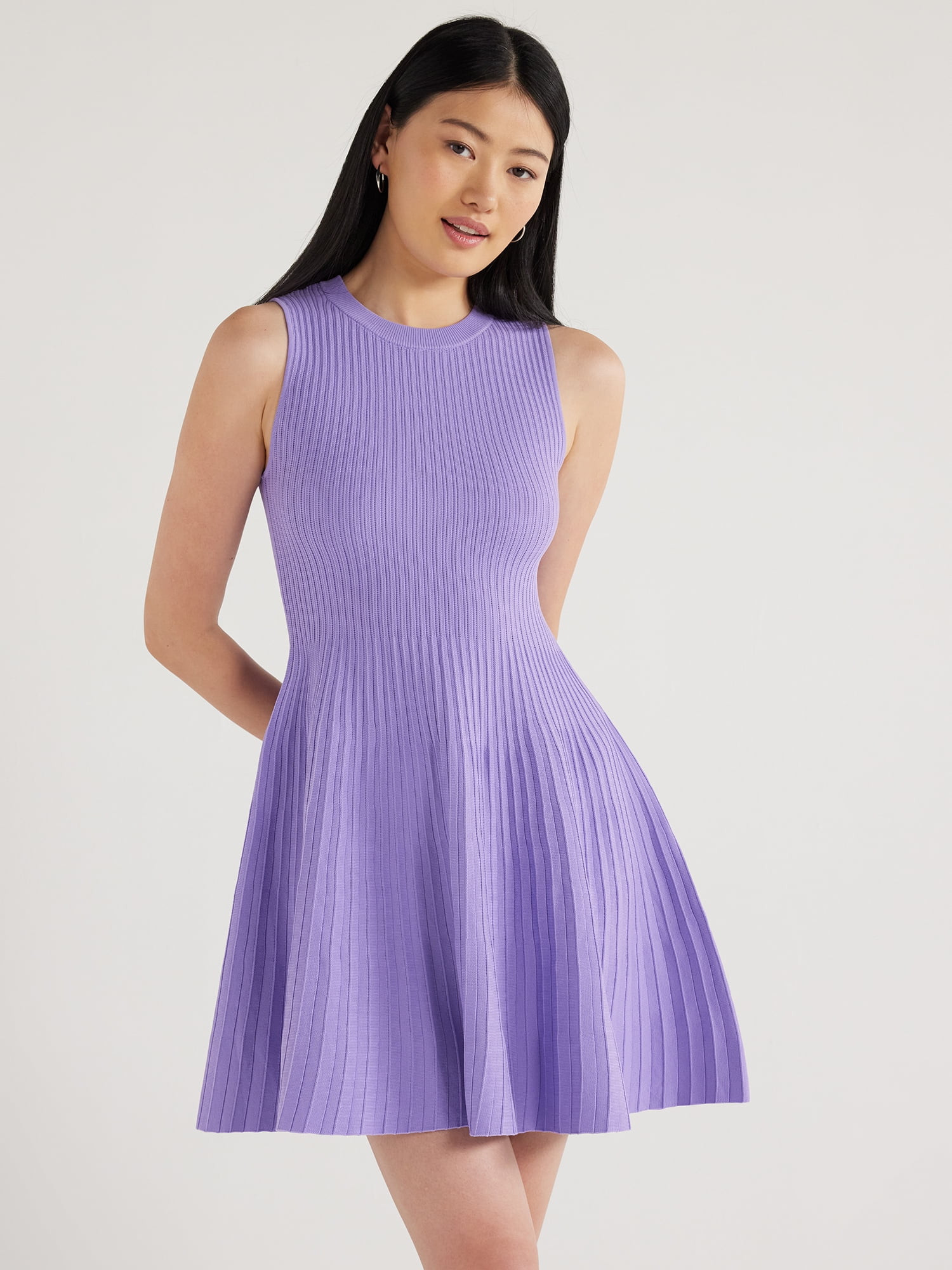 Scoop Women's Striped Mini Sweater Dress, Sizes XS-XXL | Walmart (US)