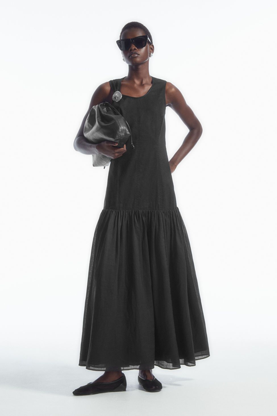 DROPPED-WAIST MAXI DRESS - BLACK - Dresses - COS | COS (US)