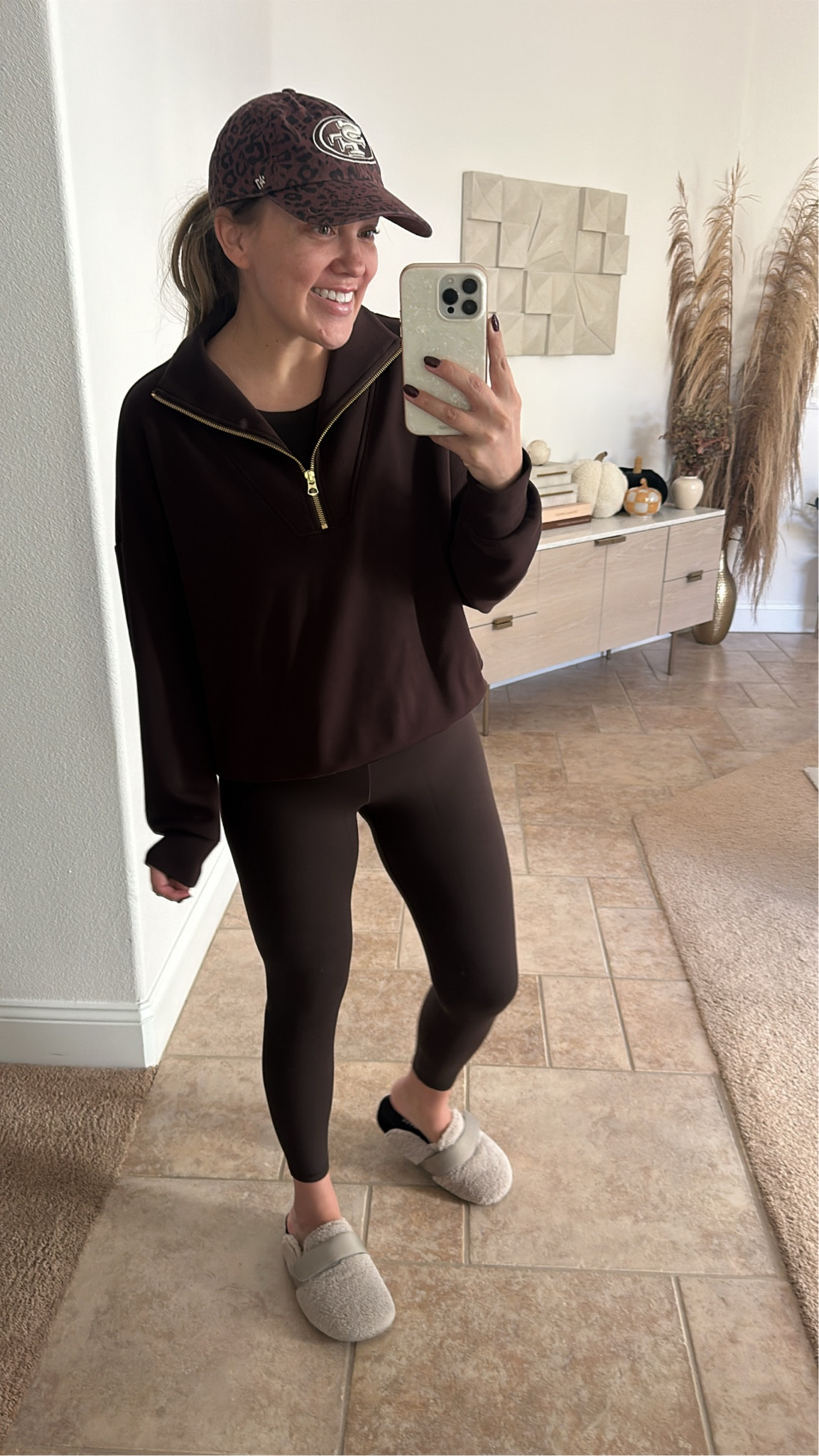 todays mama outfit! size medium in leggings and large in both the tank and pullover. 