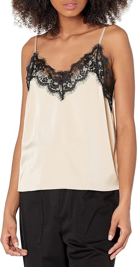 The Drop Women's Natalie V-Neck Lace Trimmed Camisole Tank Top | Amazon (US)