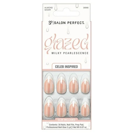 Salon Perfect Artificial Press On Nails 250 Glazed French | Walmart (US)
