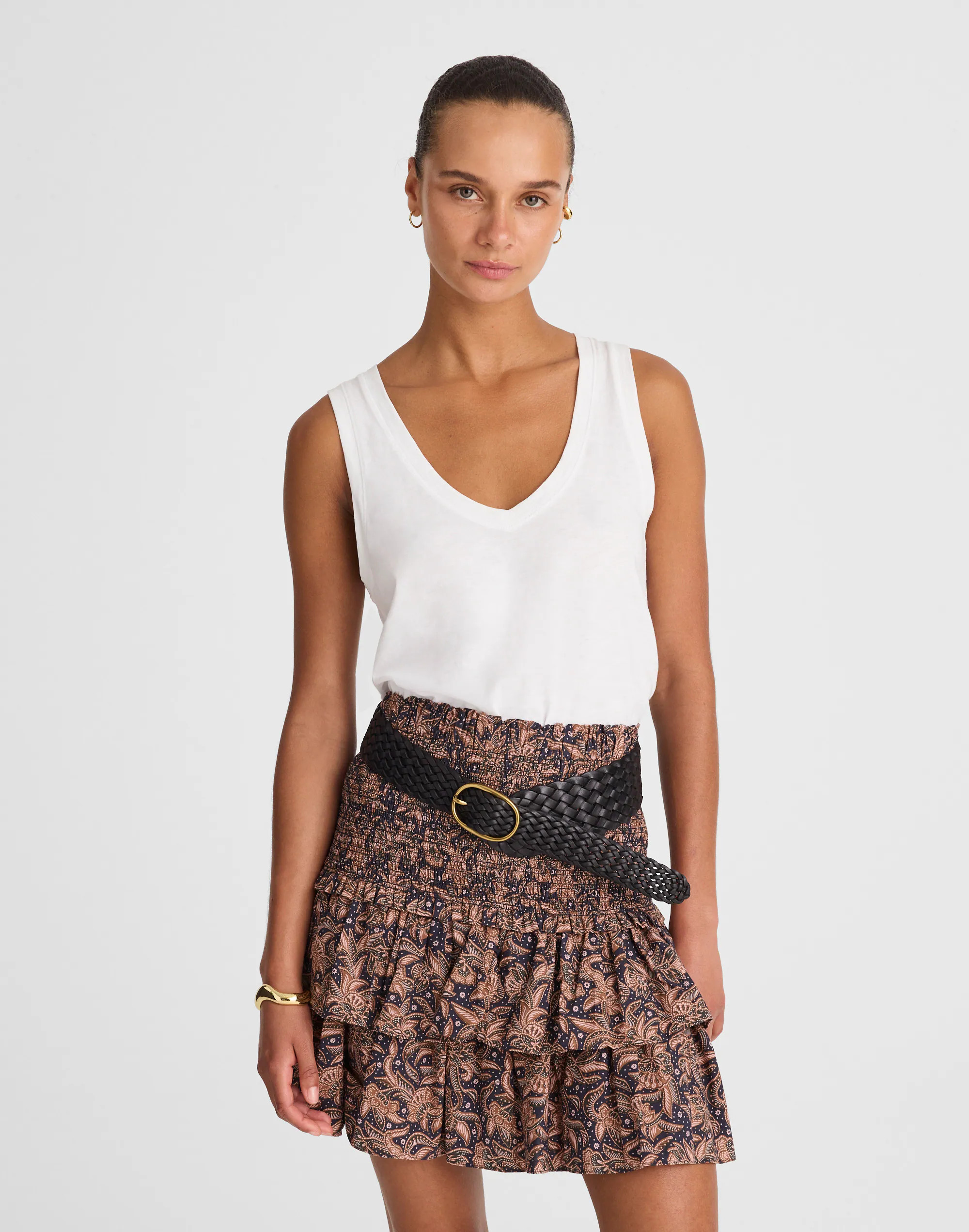 Tiered Mini Skirt in Paisley | Madewell