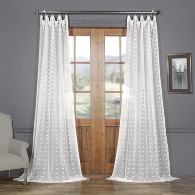 Conor Sheer Rod Pocket Single Curtain Panel Size: 84" L x 50" W, Curtain Color: White | Wayfair North America