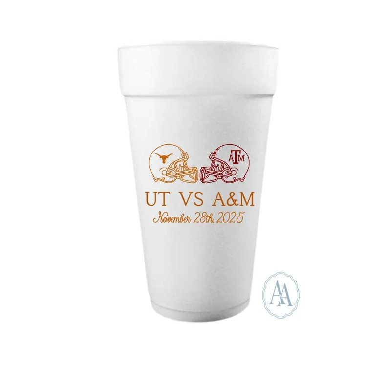 Custom Rivalry Football Game Styrofoam Cups | Personalized Game Day Cups, Rival School Cups, Texa... | Etsy (Global)