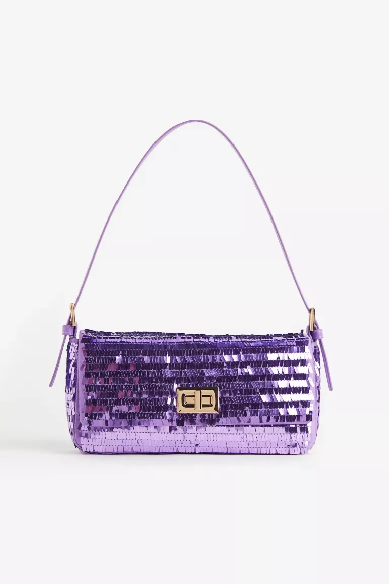 Baguette leather handbag Fendi Purple in Leather - 34422017