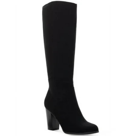 Style Co Addyy Wide-Calf Dress Boots Black Micro 6.5M | Walmart (US)