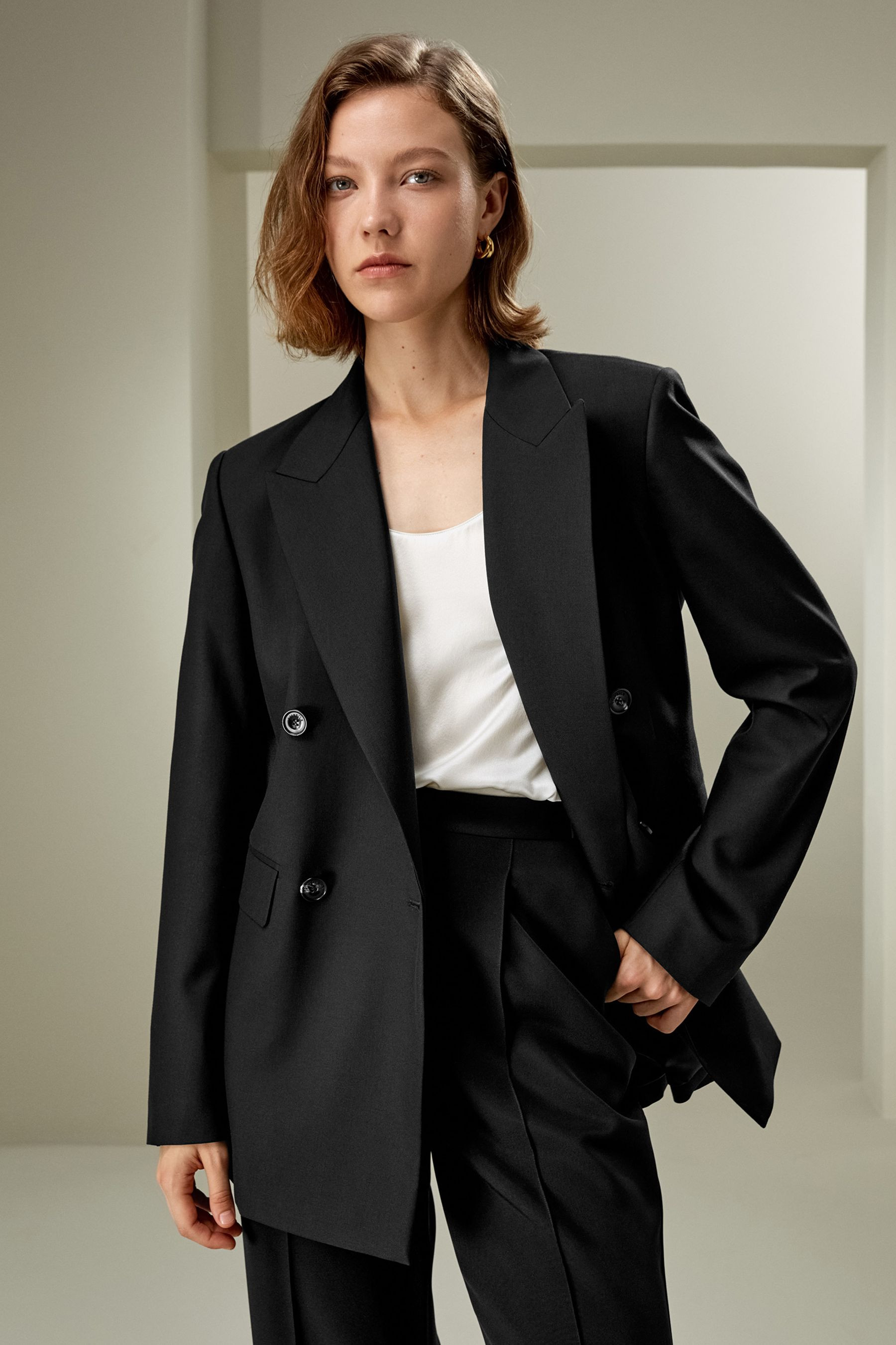 Modern Beauty Silk Wool Blazer | LILYSILK