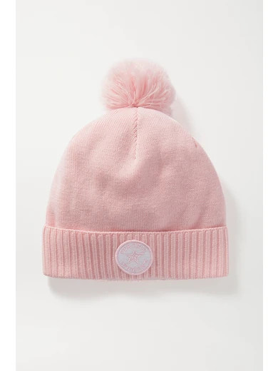 Perfect Moment - Pompom-embellished Merino Wool-blend Beanie - Pink | NET-A-PORTER (US)