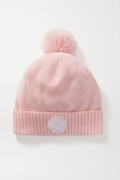 Perfect Moment - Pompom-embellished Merino Wool-blend Beanie - Pink | NET-A-PORTER (US)