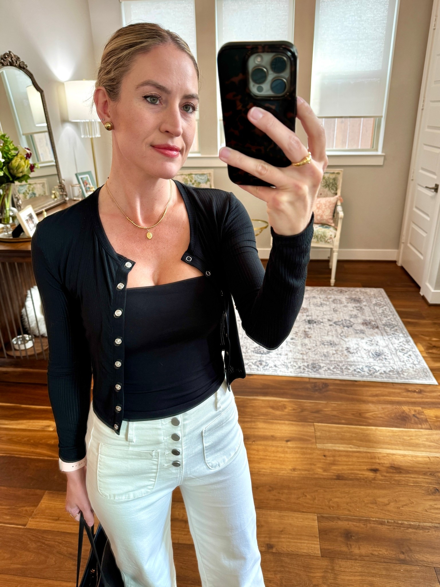 Fall Outfit

These cropped jeans come in multiple color options, or stretchy, and parallel with sandals, mules, sneakers, heels and booties. I’m wearing their size 4. It has a lot of stretch so I would have sized down if possible, but I gave this size a try and it worked perfect perfectly for the outfit I needed. 

#everypiecefits

Casual outfit 
Dinner outfit 
Brunch outfit 
Sweater set
White jeans
White denim
Cropped jeans
High waisted jeans
Button fly 


#LTKOver40 #LTKFindsUnder50 #LTKSeasonal