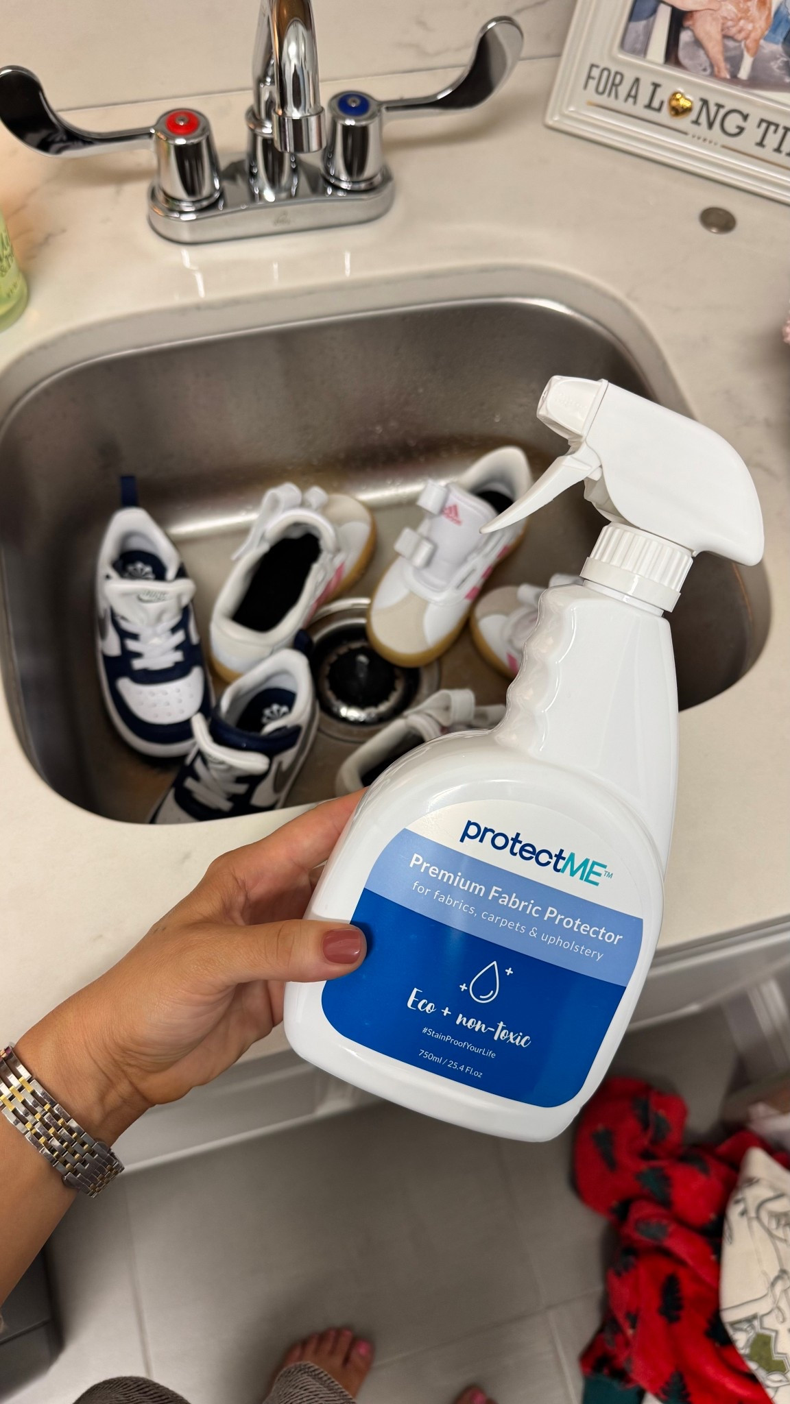 Protector spray I use on the shoes, backpacks, stroller (on my light stroller canopies), couch & cushions. Linked another one I like but I love those protectme brand better! Nontoxic 

#LTKKids