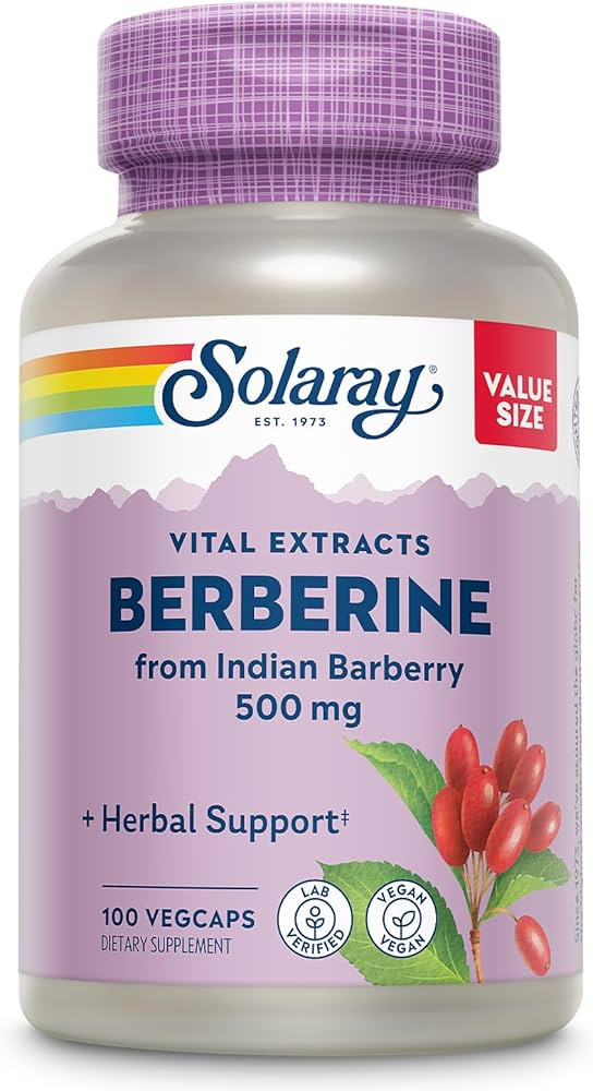 SOLARAY Berberine 500mg - Berberine Supplement for a Healthy, Active Lifestyle - with Berberine H... | Amazon (US)