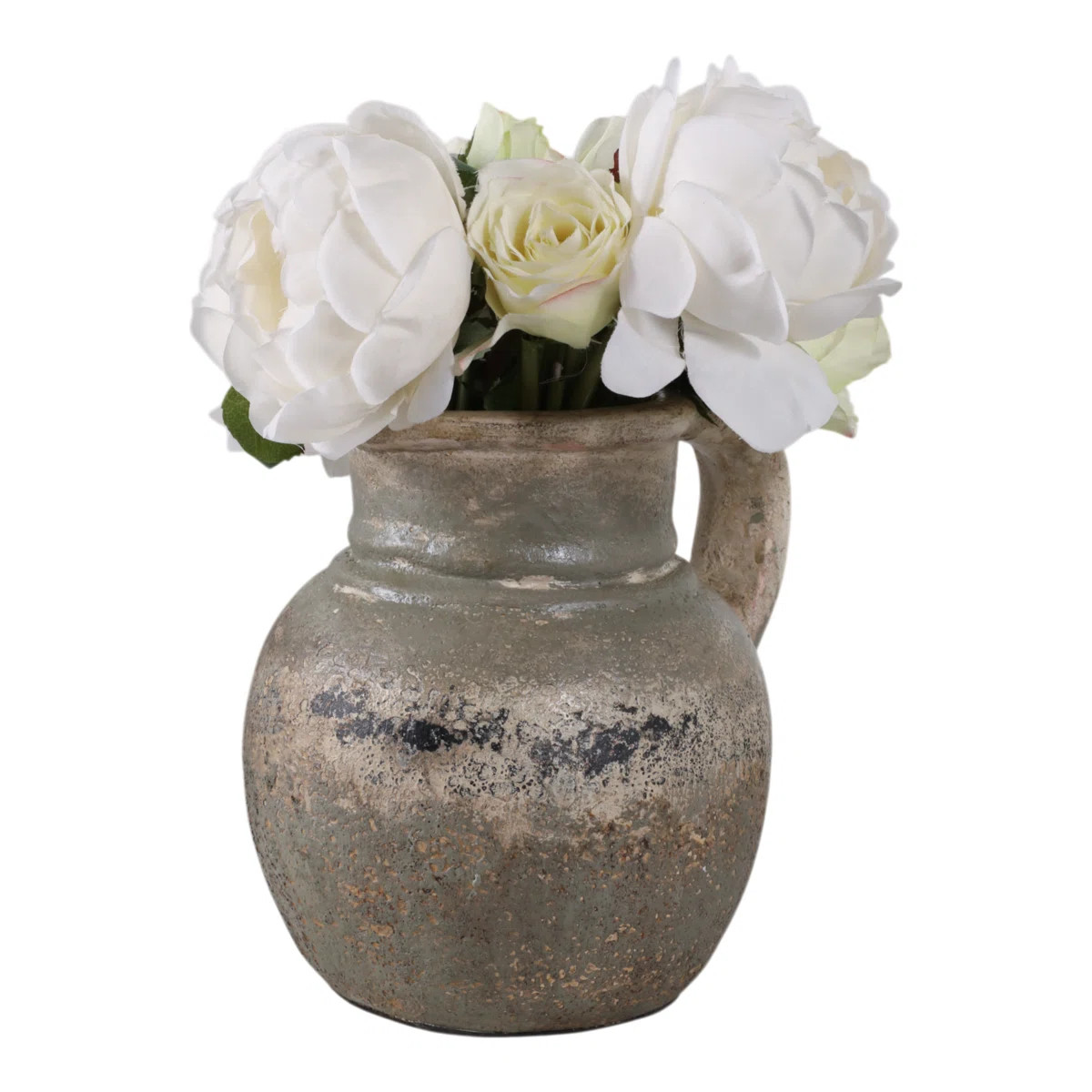 Kenith Handcrafted Pottery Terracotta Vase With Textured Surface And Rustic Handle Design - Durab... | Wayfair North America