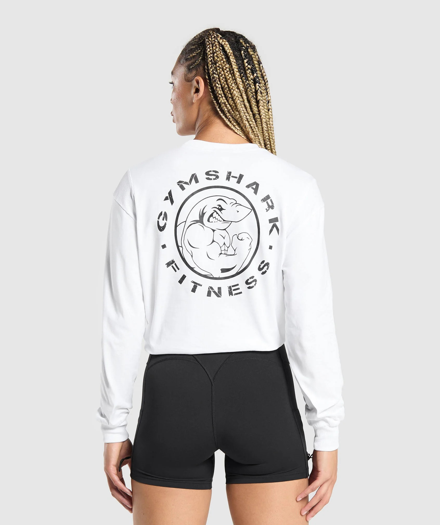 Gymshark Legacy Oversized Long Sleeve Top - White | Gymshark US