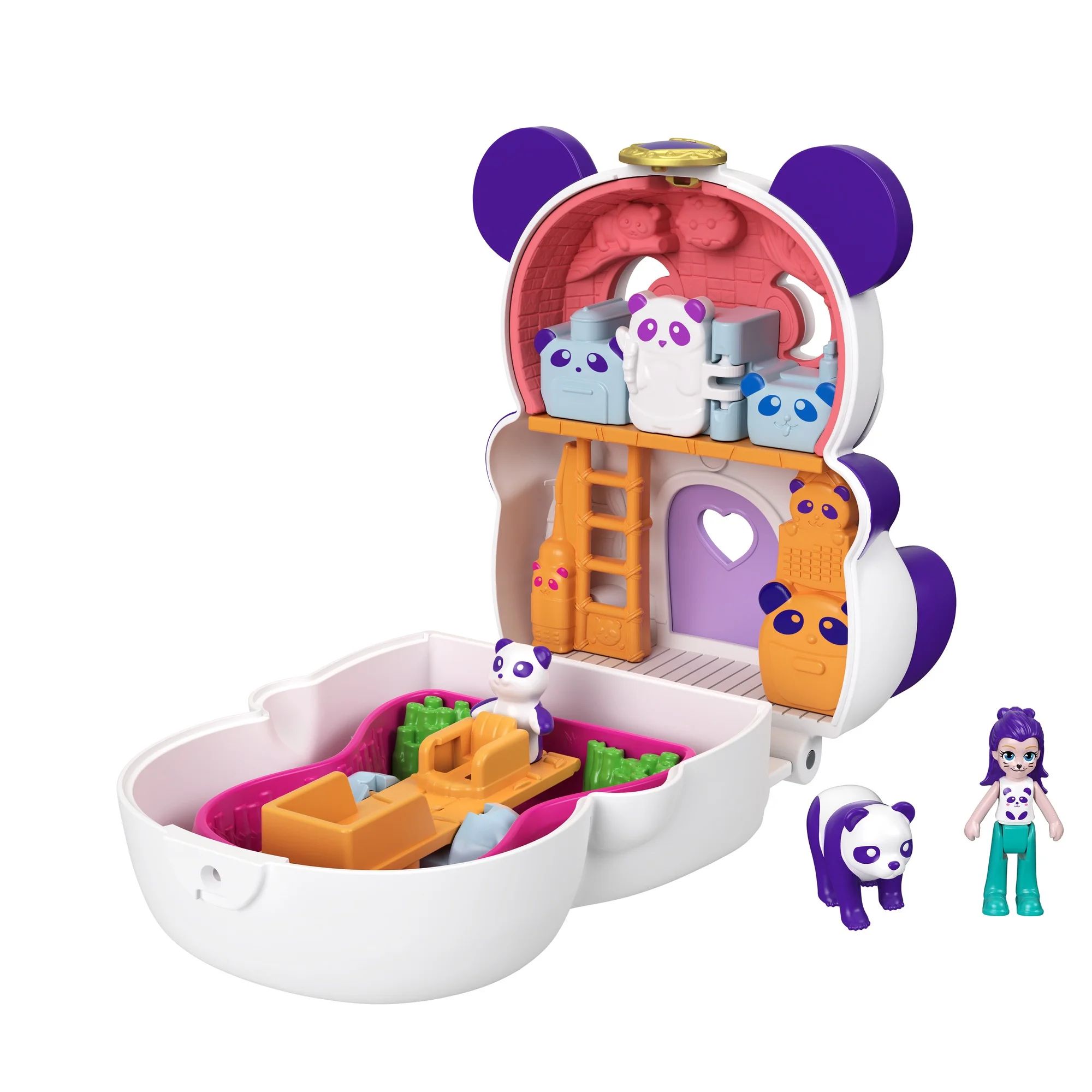 Polly Pocket Flip & Find Panda Compact, Flip Feature Creates Dual Play Surfaces, Micro Doll, Pand... | Walmart (US)