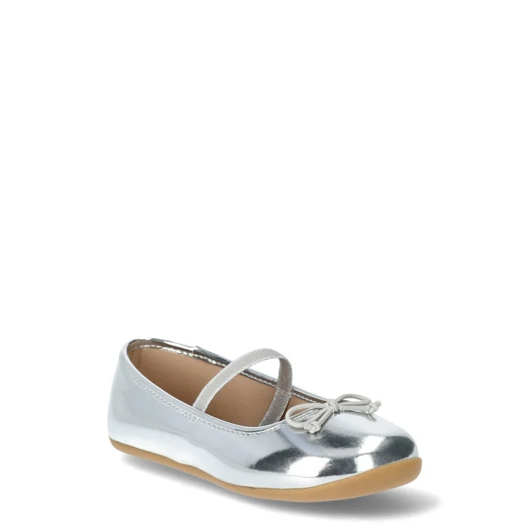 Wonder Nation Toddler Girl Bow Ballet Flat Dress Shoes | Walmart (US)