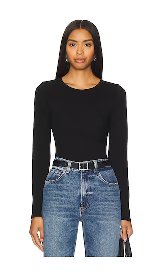 Bobi Long Sleeve Tee in Black. - size L | Revolve Clothing (Global)