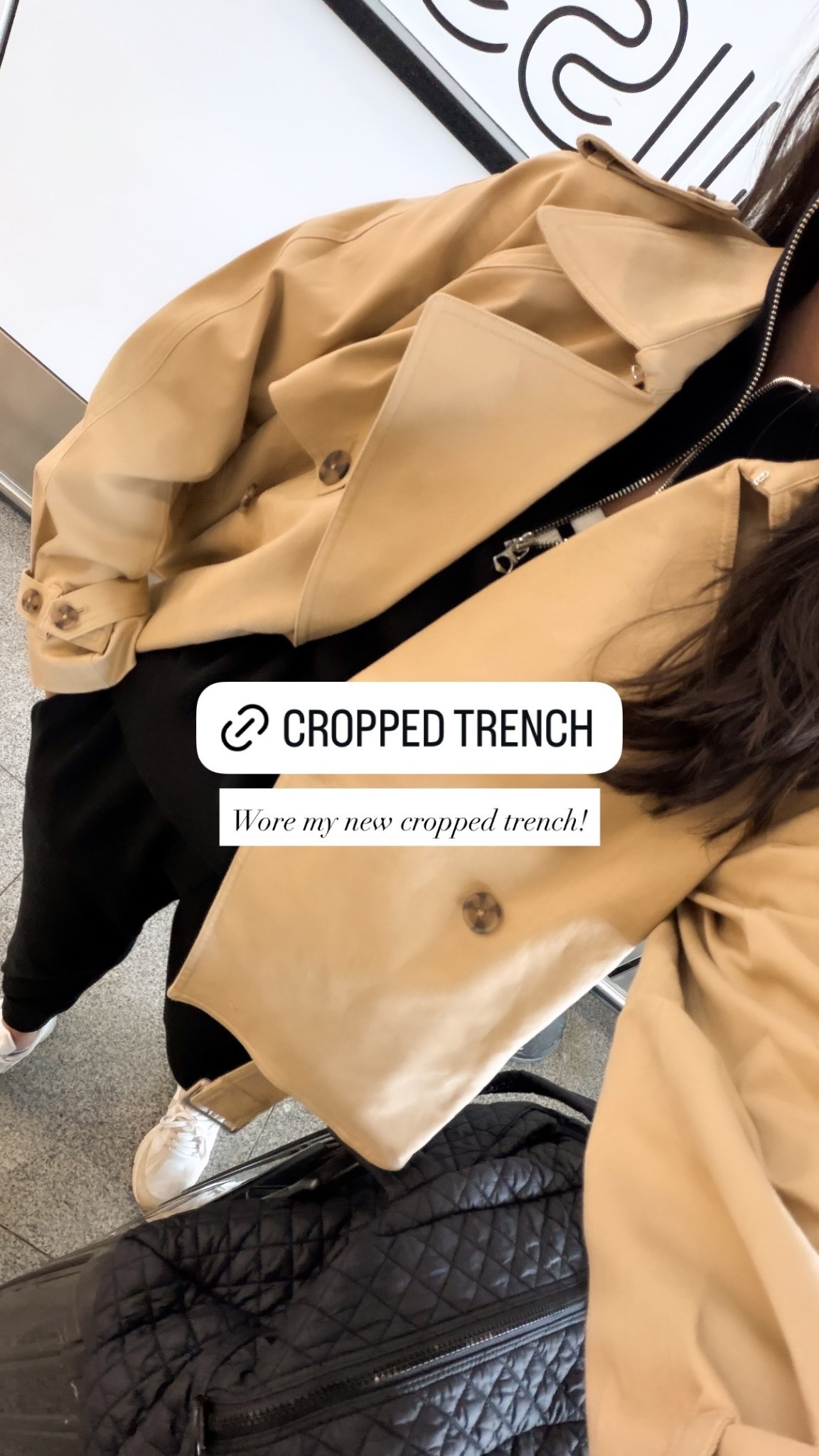 Wore my new cropped trench! Travel outfit. 

#LTKTravel #LTKstorytime #LTKSeasonal