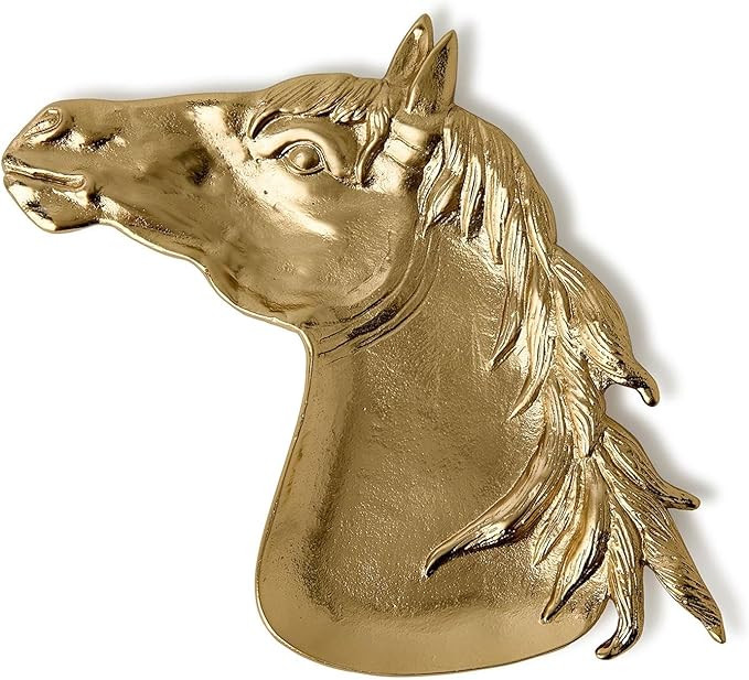 Two's Company Derby Horse Trinket/Desk Tray in Antiqued Brass Finish, 6-inch Height | Amazon (US)