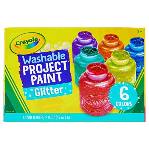 Crayola Washable Glitter Paint Great for Classroom Projects, 6 Count | Amazon (US)