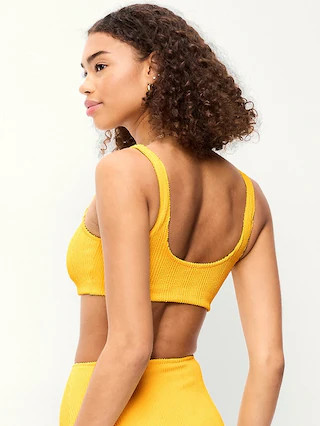 Ribbed Scoop-Neck Swim Top | Old Navy (US)