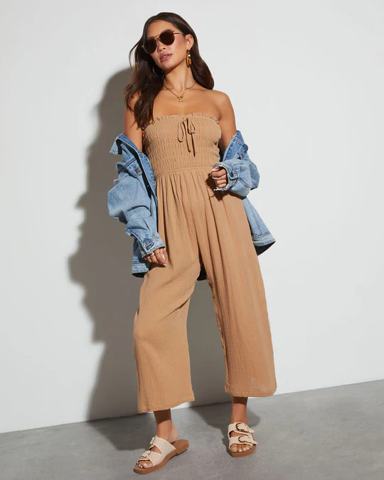 Sloane Strapless Fitted Waist Jumpsuit | VICI