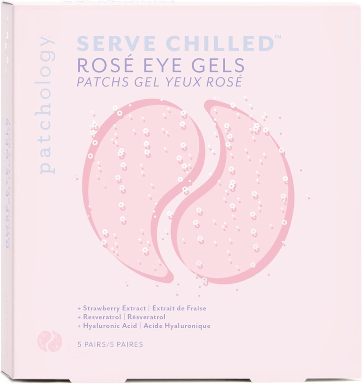 Patchology Serve Chilled Rosé Eye Gels with Hyaluronic Acid - Hydrating Under Eye Patches for Dark C | Amazon (US)