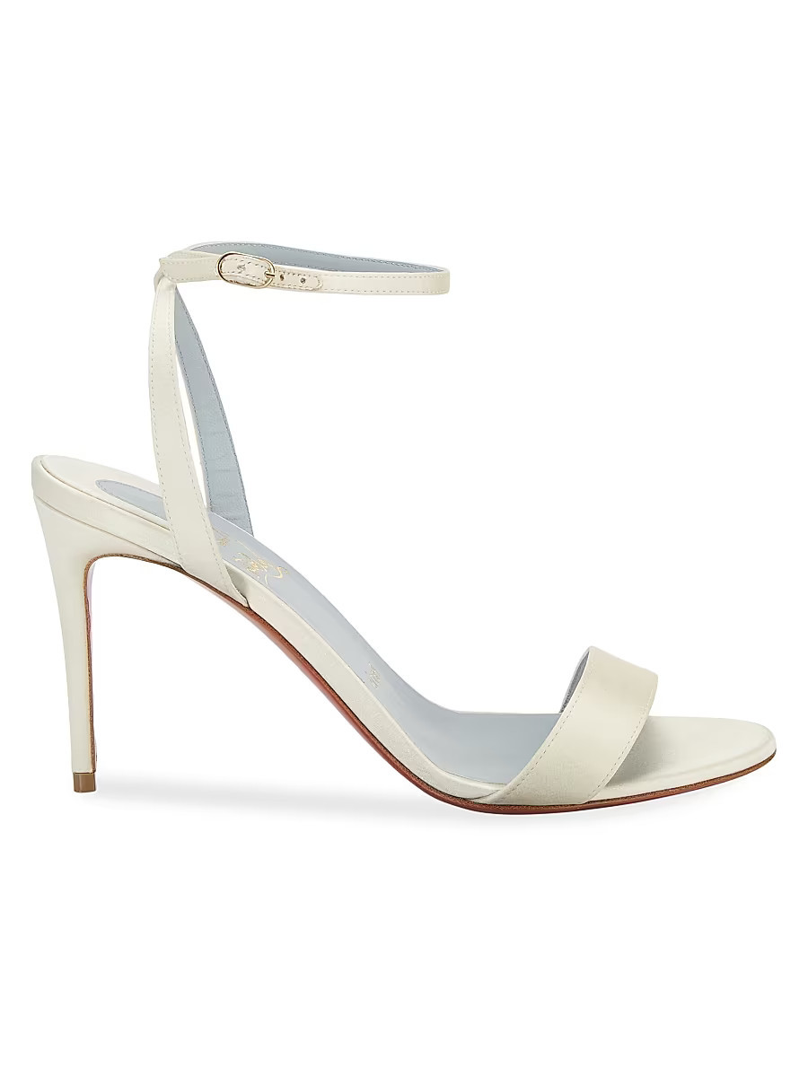 Women's Loubigirl 85MM Satin Sandals - Off White - Size 11 | Saks Fifth Avenue