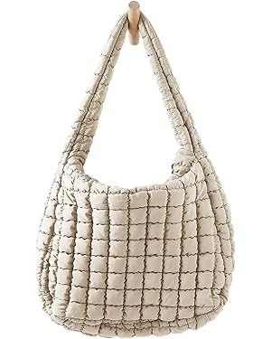 Womens' Lightweight Quilted Carryall GYM Tote Bag Puffer Crossbody Bag Soft Puffy Boho Handbags B... | Amazon (US)