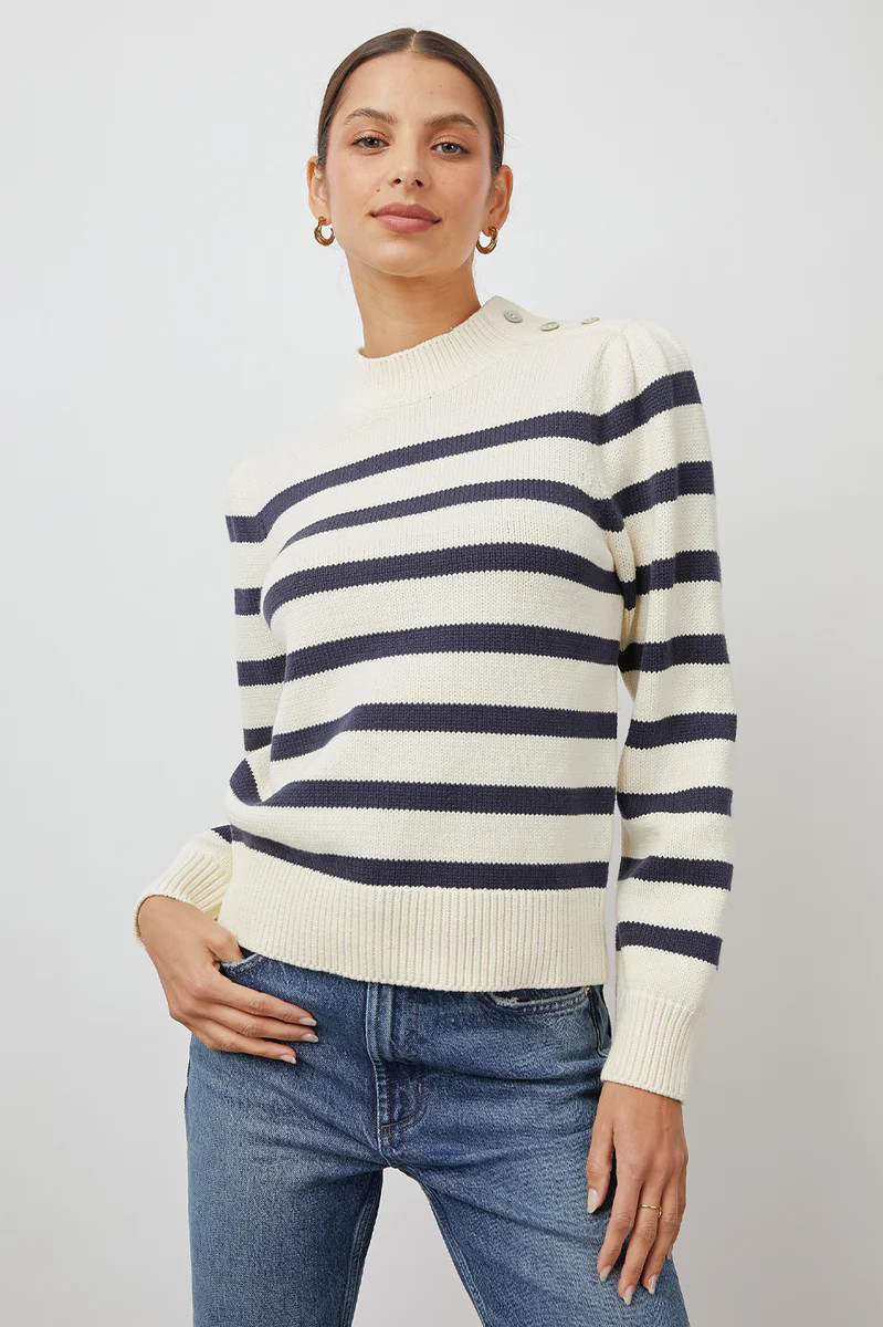 ALLIE SWEATER - IVORY NAVY STRIPE | Rails