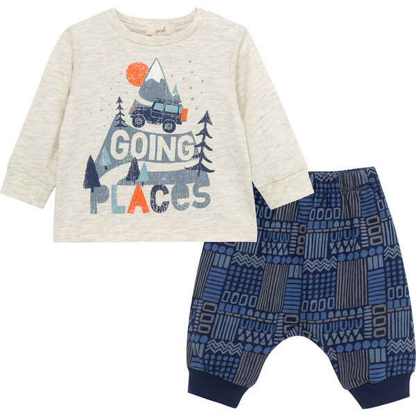 Going Places Pant Set, Grey Heather | Maisonette