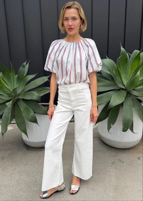 Lindi Straight Wide Leg Pants - Off White | Benaar La