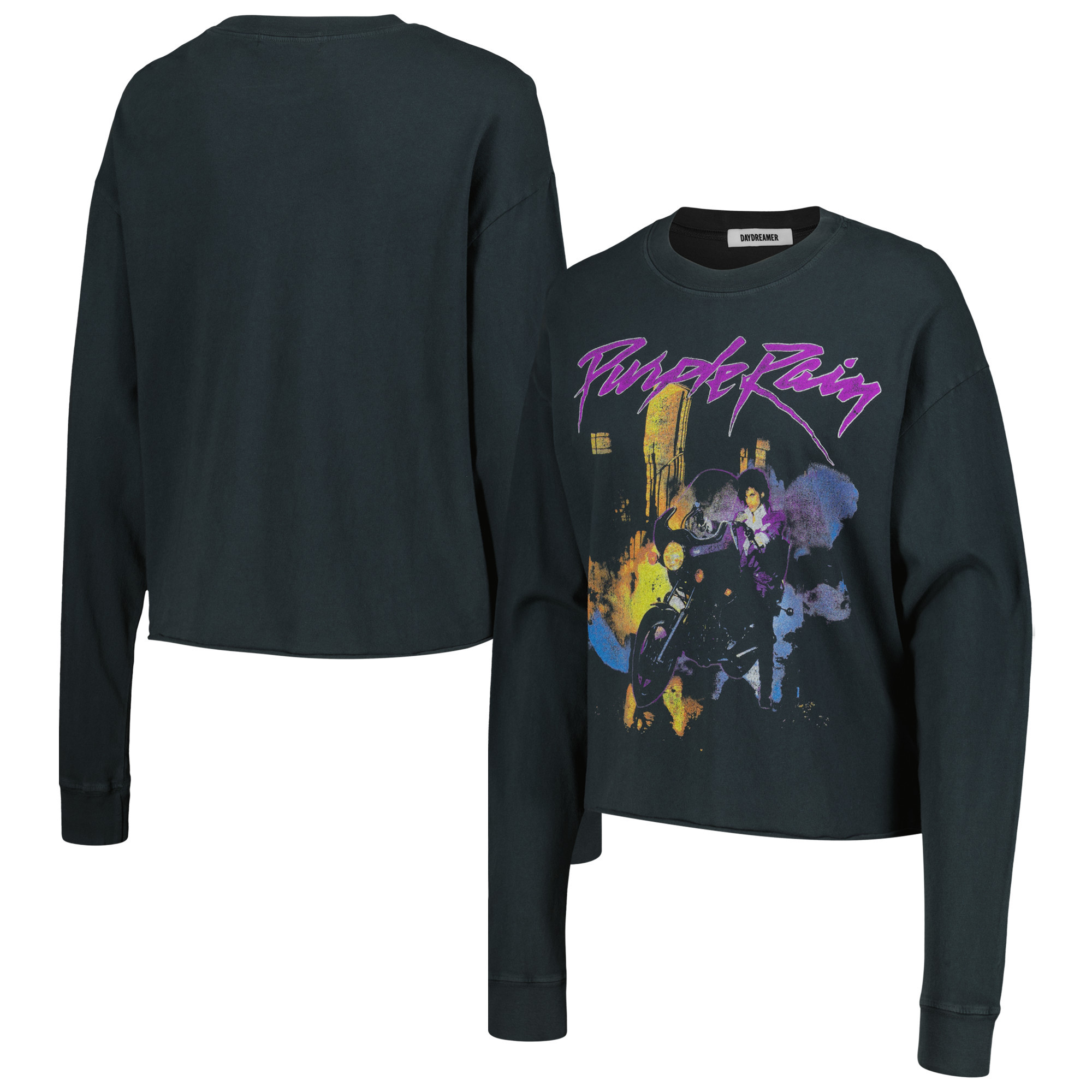 Women's Daydreamer Black Prince Purple Rain Cropped Long Sleeve T-Shirt | Fanatics