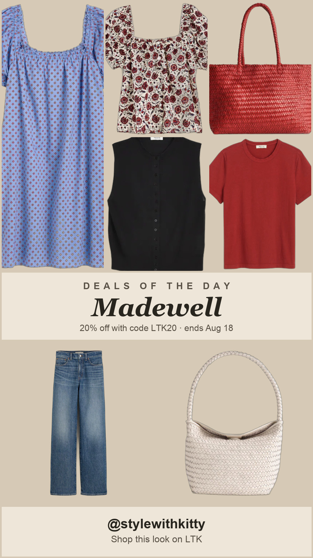 Deals of the Day 🛍️ Madewell edit — 20% off with code LTK20, ends 8/18! Shop this look on LTK 💛 

 #LTKxMadewell #LTKSaleAlert