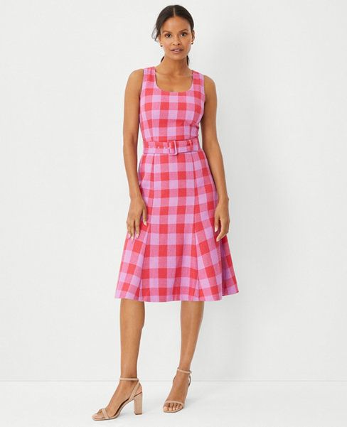 Plaid Belted Midi Dress | Ann Taylor (US)