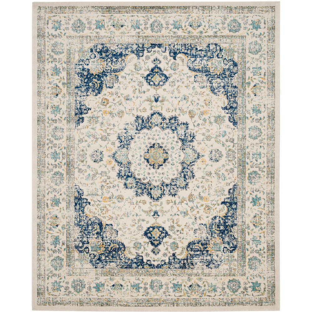 Evoke Ivory/Blue 8 ft. x 10 ft. Area Rug | The Home Depot