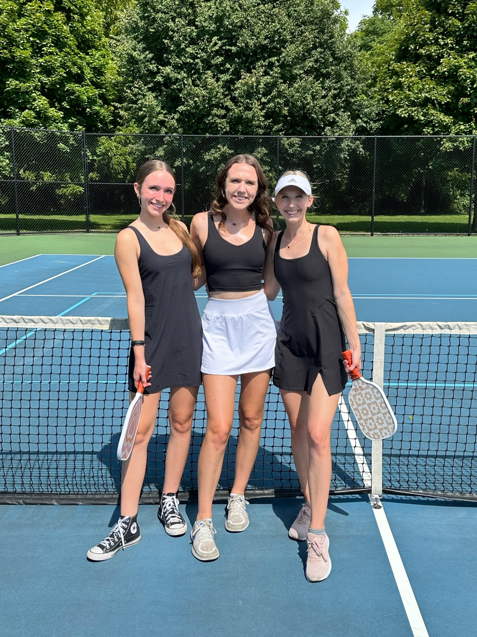 Pickleball outfits 🎾

My sister on the left and I are both wearing black tennis dresses from Abercrombie in size XS. My sister in the middle is wearing a white tennis skirt from Amazon and a black Amazon crop tank! These are perfect for playing tennis, Pickleball, walking or running errands!

Tennis dress, Abercrombie traveler dress, YPB dress, athletic dress, tennis outfit, Pickleball outfit, active dress, workout dress, Abercrombie activewear, black dress, Pickleball paddle, pickleball paddles, tennis outfit, Amazon activewear, White tennis skirt, black sports bra, Amazon activewear tank, Amazon tennis skirt, Amazon pickleball #pickleballoutfit #pickleball #travelerdress #abercrombietravelerdress #blacktennisdress

#LTKSeasonal #LTKSale #LTKfitness