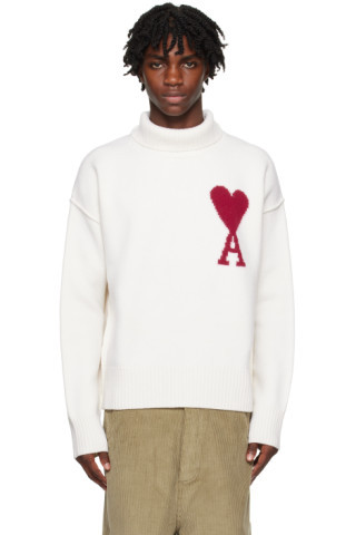 AMI Paris - Off-White Ami De Cœur Turtleneck | SSENSE
