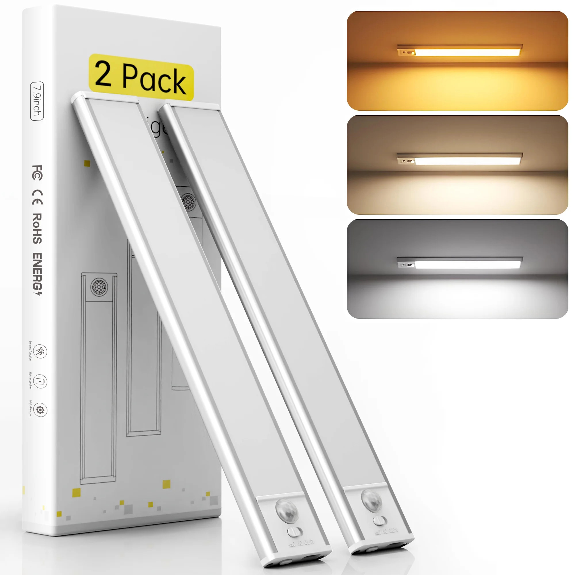 DAYBETTER 34 LED Under Cabinet Lights, USB Rechargeable Closet Lighting kit with Motion Sensor an... | Walmart (US)