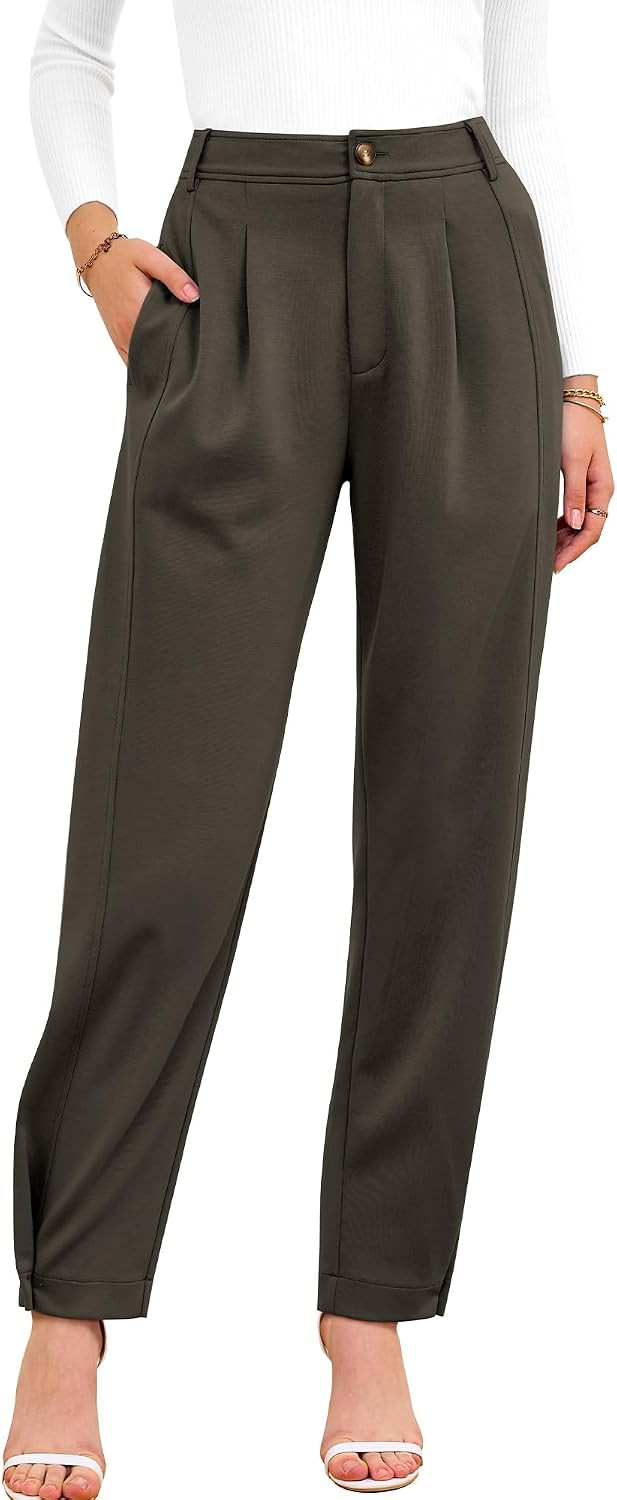 BTFBM Business Casual Outfits for Women Tapered Work Pants | Amazon (US)