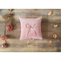 Pink Ring Pillow, Velvet Wedding Simple Dusty Pink Pillow | Etsy (US)