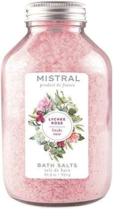 Mistral Bath Salts Glass Bottle, Lychee Rose, 22.9 oz | Amazon (US)
