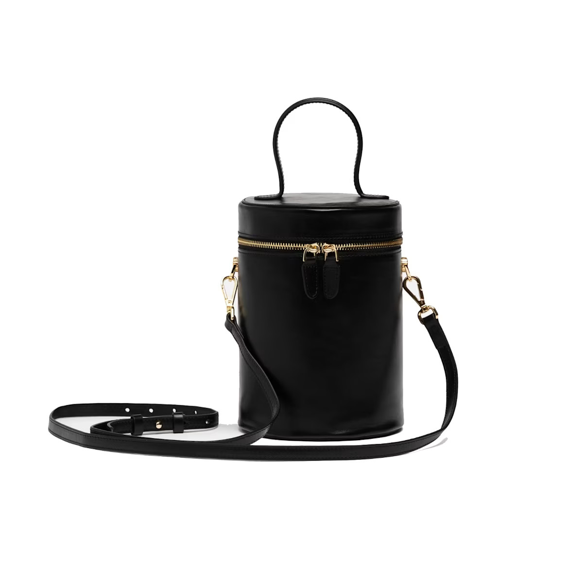 Cylinder Bucket Leather Bag In Black | Wolf & Badger (US)