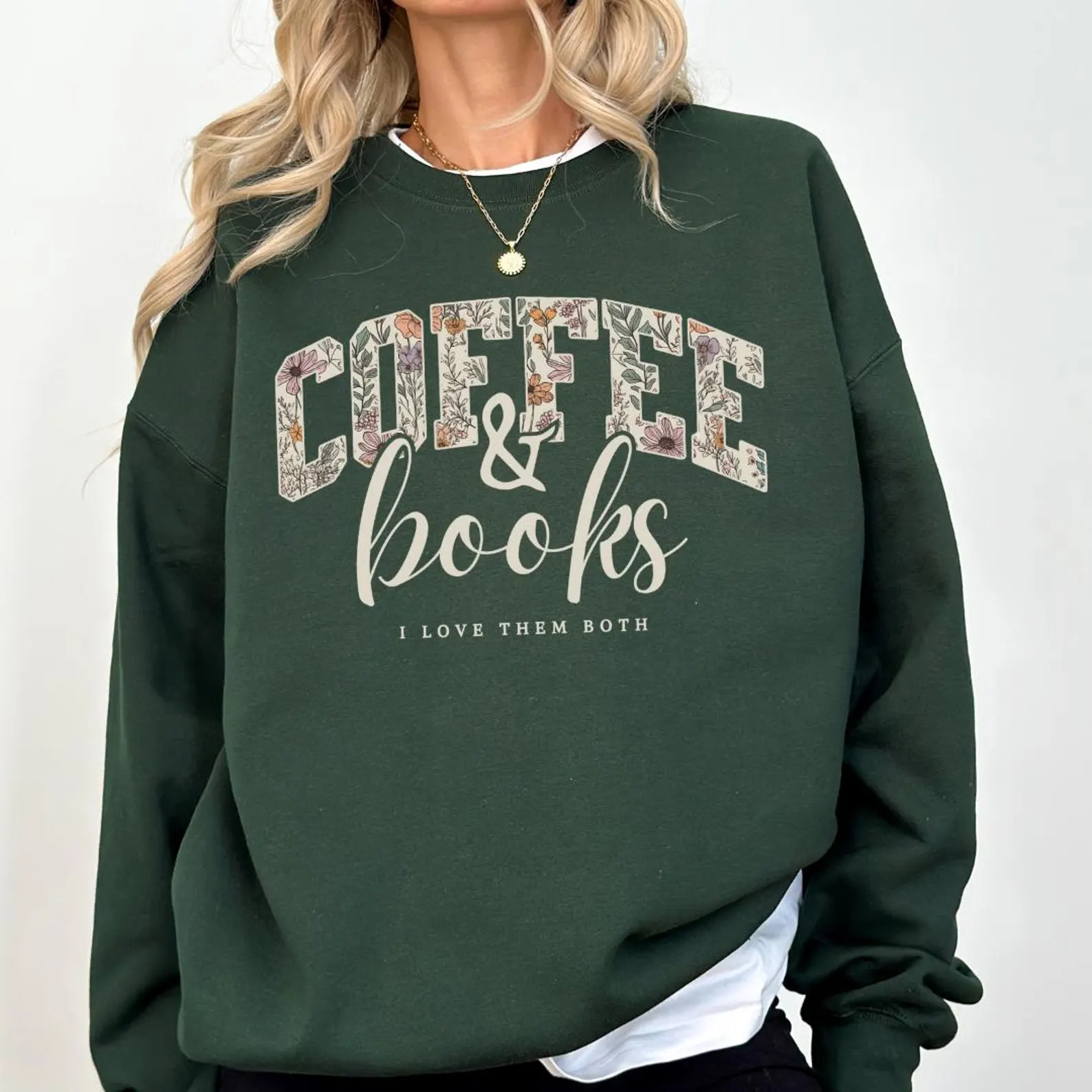 Coffee and books sweatshirt | Book lover gift | Etsy (US)