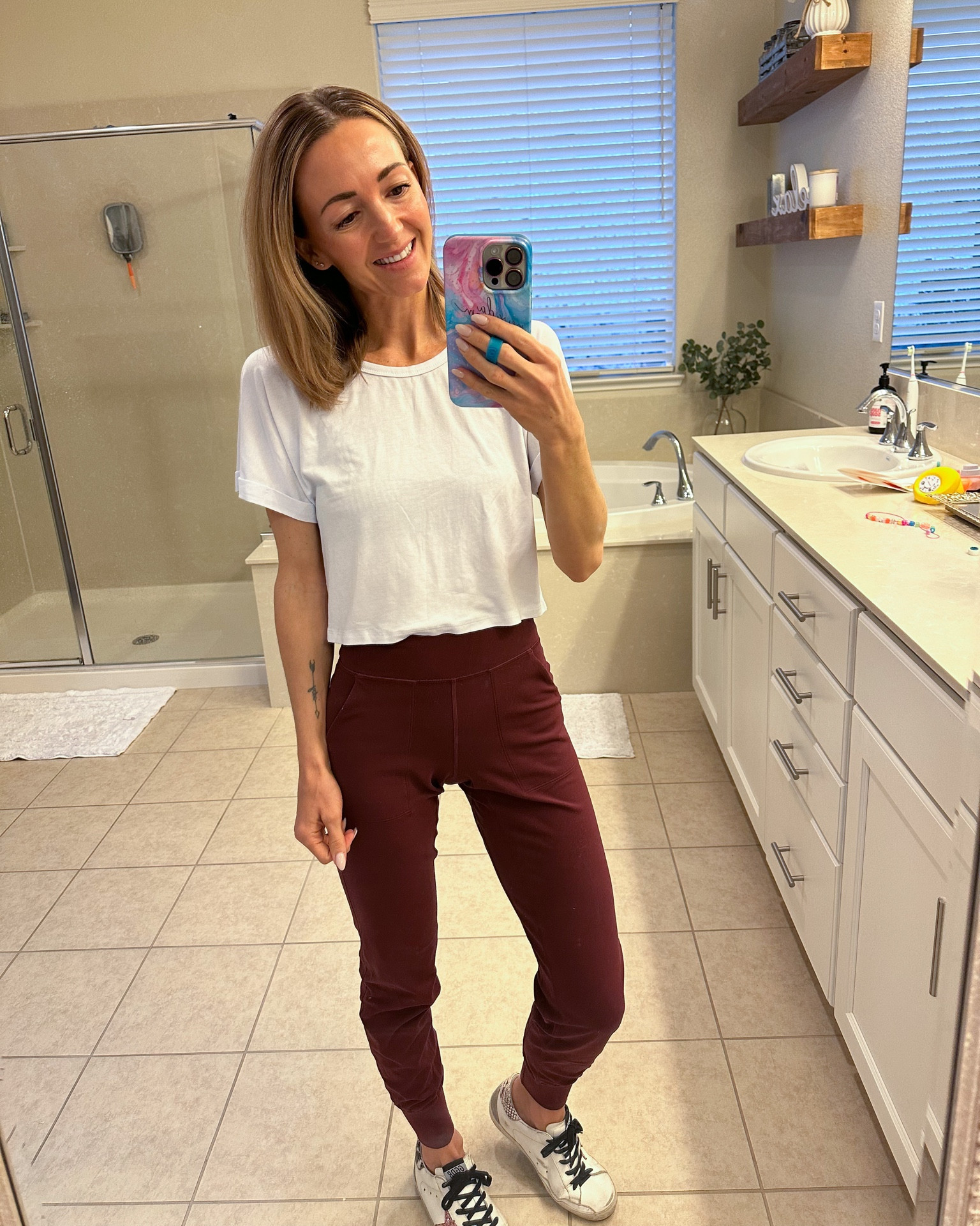 Comfort and style unite in today's athleisure look - perfect for a day on-the-go! #athleisure #cropshort 

#LTKunder100 #LTKfit #LTKtravel